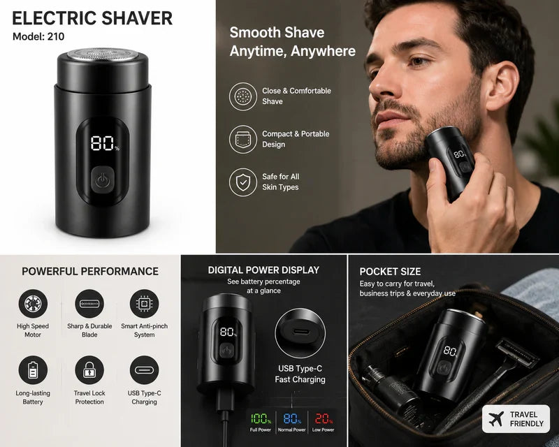 Digital Display Pocket Shaver Product Description