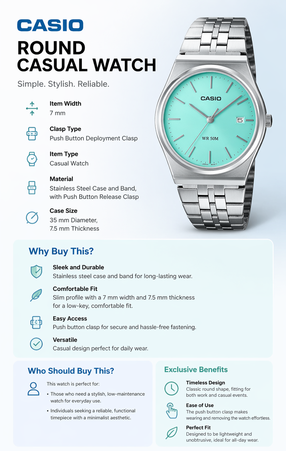 Casio Round Casual Watch