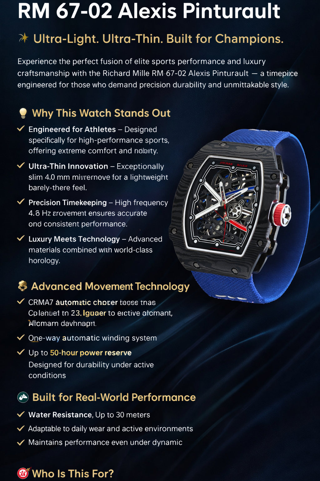 Richard Mille Lifestyle RM 67 A+ copy